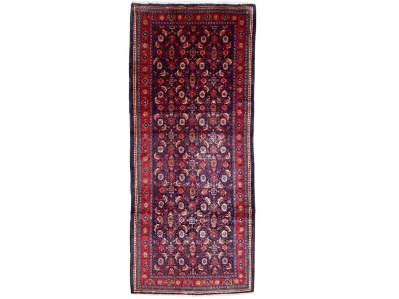 A beautiful hamedan rug in Red and blue color representing flowers. 