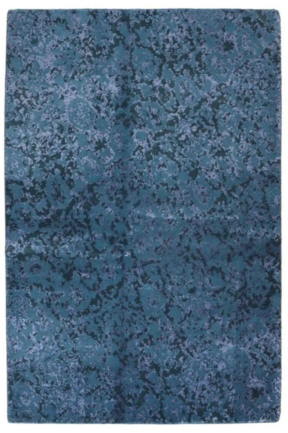A beautiful modern designer rug by Pascal Walter in a Blue and Black colour pattern on it. 