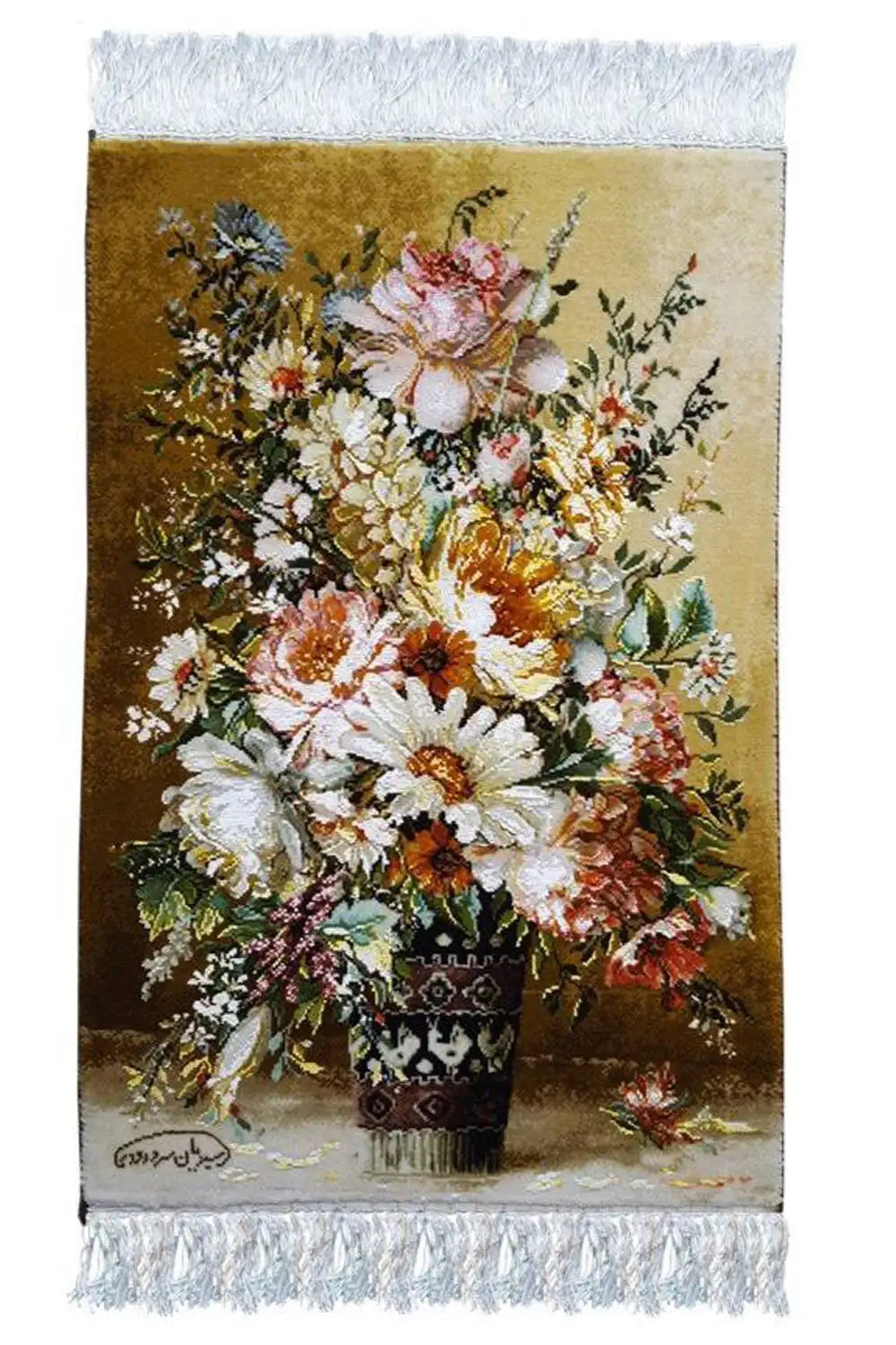 A beautiful bouquet of multi-colored flowers with designer vase.