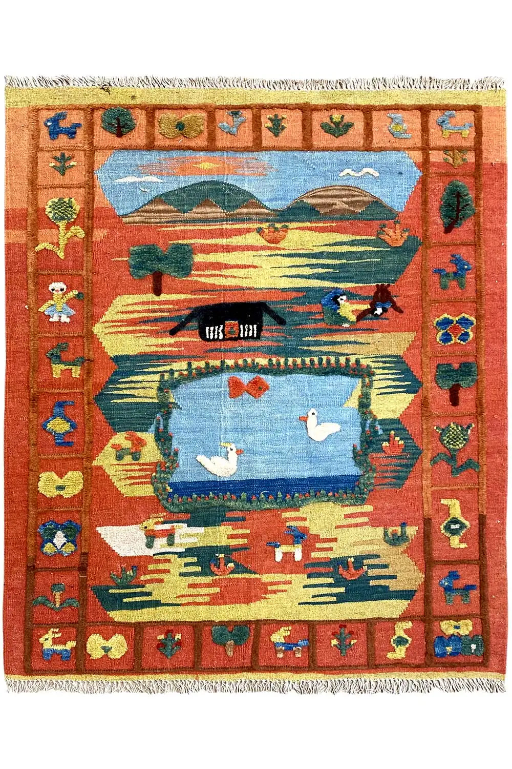 Kilim Qashqai  - 301892 (120x102cm) - German Carpet Shop