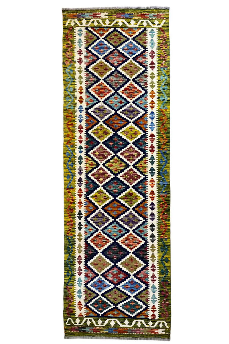 Kelim Afghan Läufer - (296x78cm) - German Carpet Shop