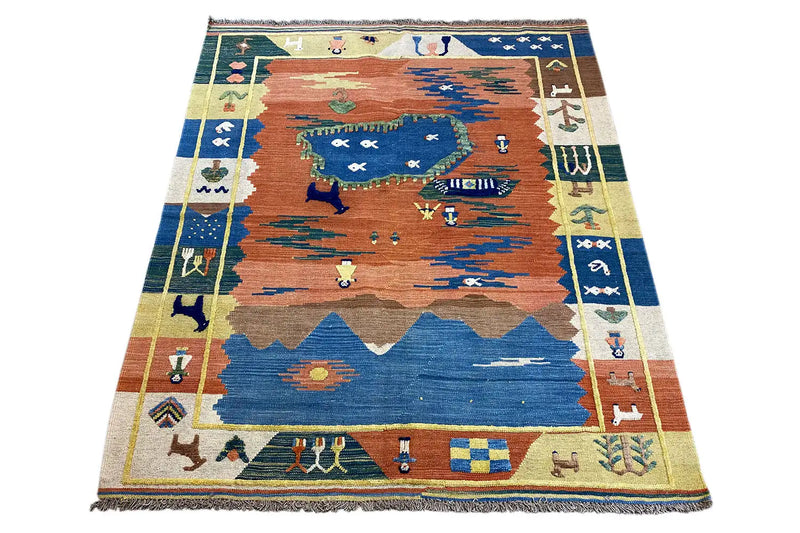 Kilim Qashqai  - 800596 (187x154cm) - German Carpet Shop