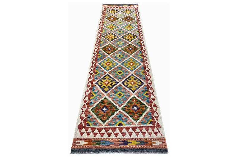 Kelim Afghan Läufer - (299x82cm) - German Carpet Shop