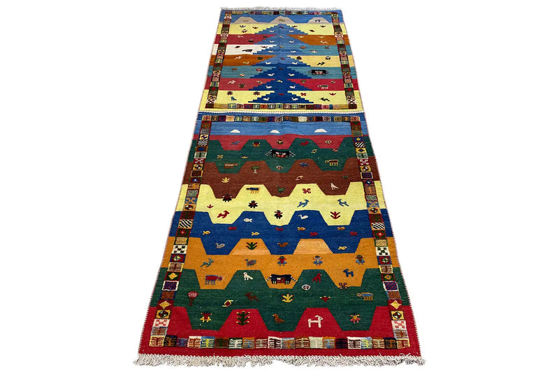 Kilim Qashqai - (274x101cm) - German Carpet Shop