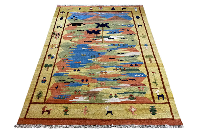 Kilim Qashqai  - 800595 (198x146cm) - German Carpet Shop