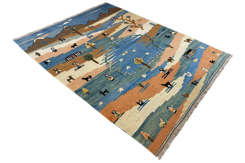 Kilim Qashqai  - 605618 (198x157cm) - German Carpet Shop
