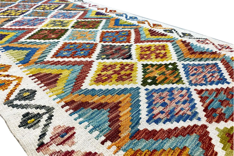 Kelim Afghan Läufer - (245x77cm) - German Carpet Shop