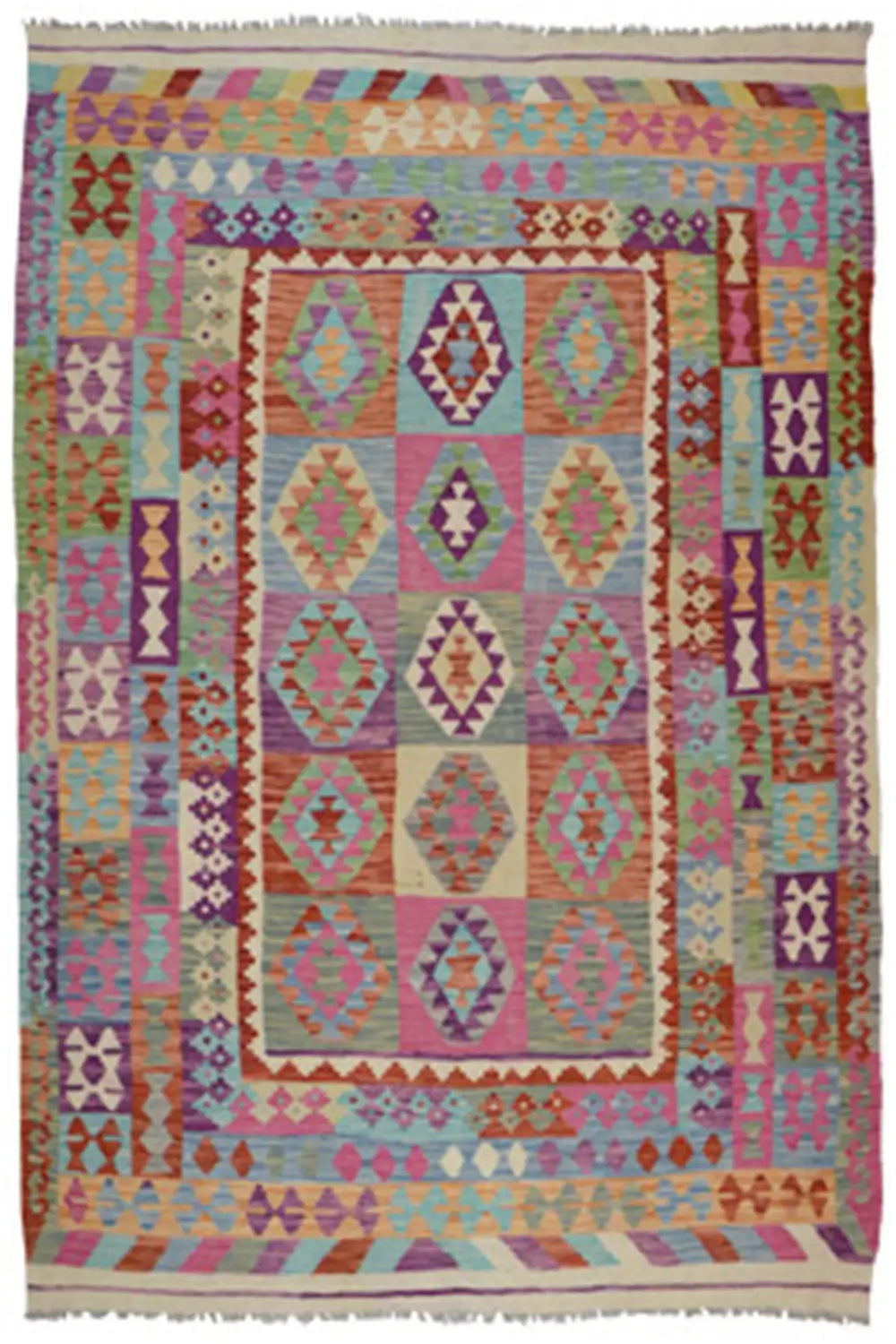 Kelim Afghan - Modern 2453 (248x169cm) - German Carpet Shop