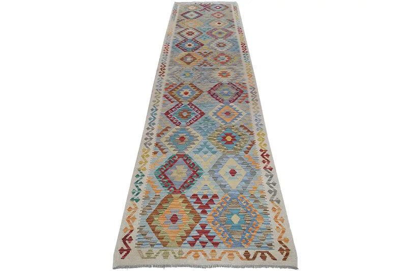 Kelim Afghan - 30221 (382x92cm) - German Carpet Shop
