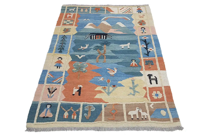 Kilim Qashqai  - 800603 (145x101cm) - German Carpet Shop