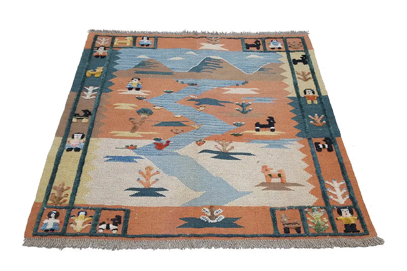 Kilim Qashqai - 804921 (108x107cm) - German Carpet Shop