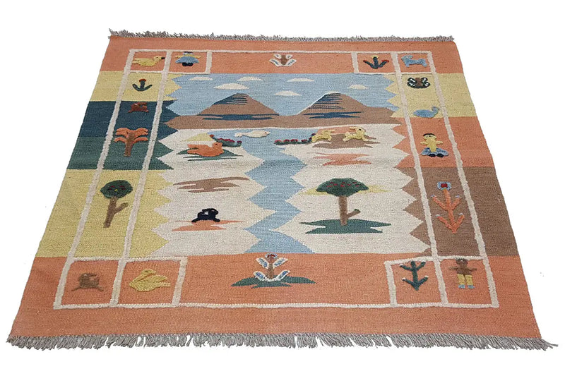 Kilim Qashqai - 804928 (109x108cm) - German Carpet Shop