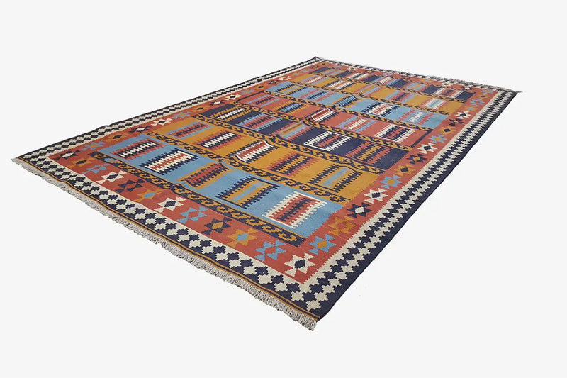 Kilim Qashqai - Multicolor 802403  253x158cm - German Carpet Shop