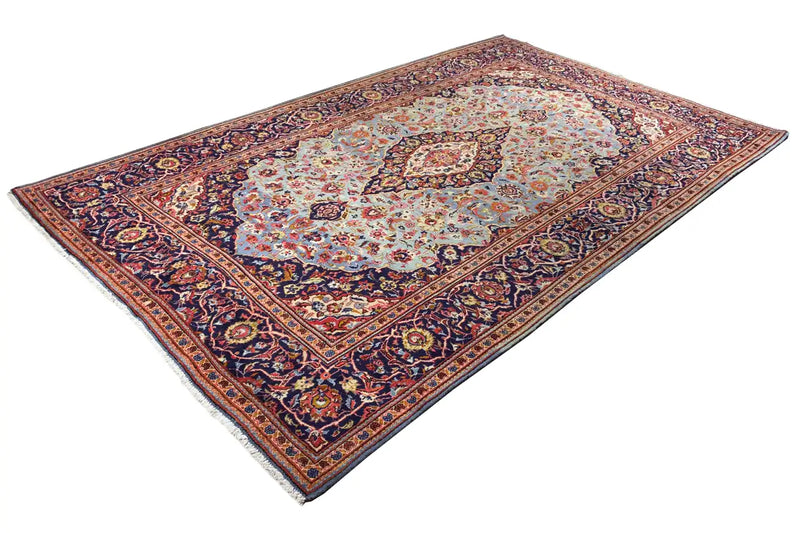 Keshan - Blau (322x200cm) - German Carpet Shop